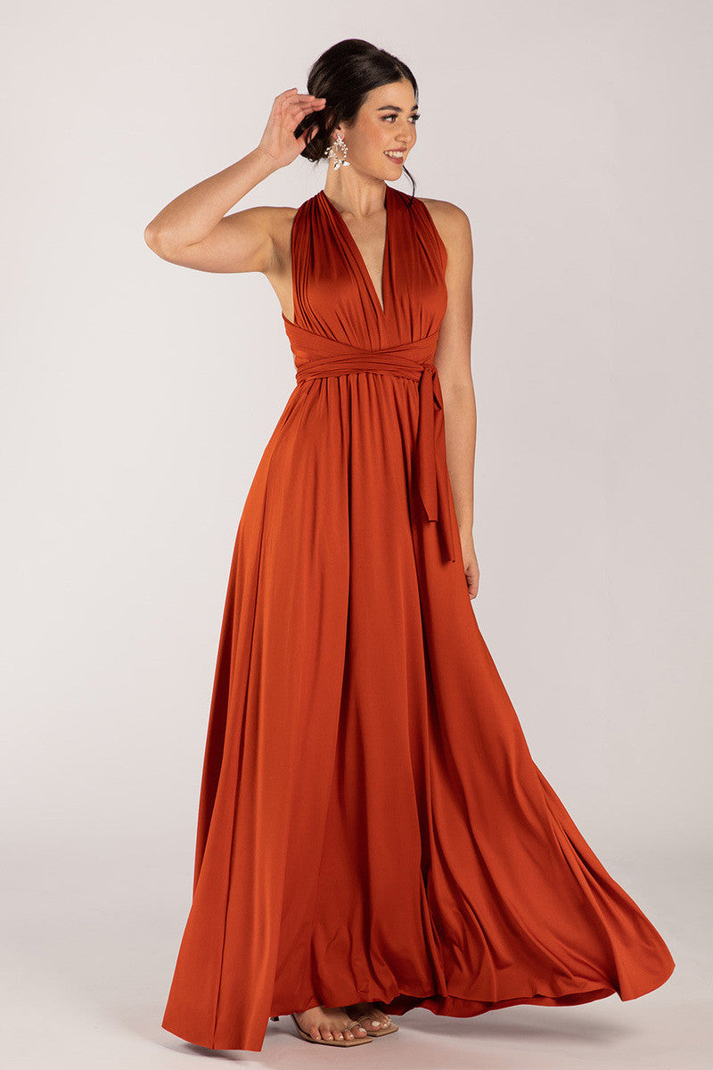 Classic Multiway Infinity Dress in Rust