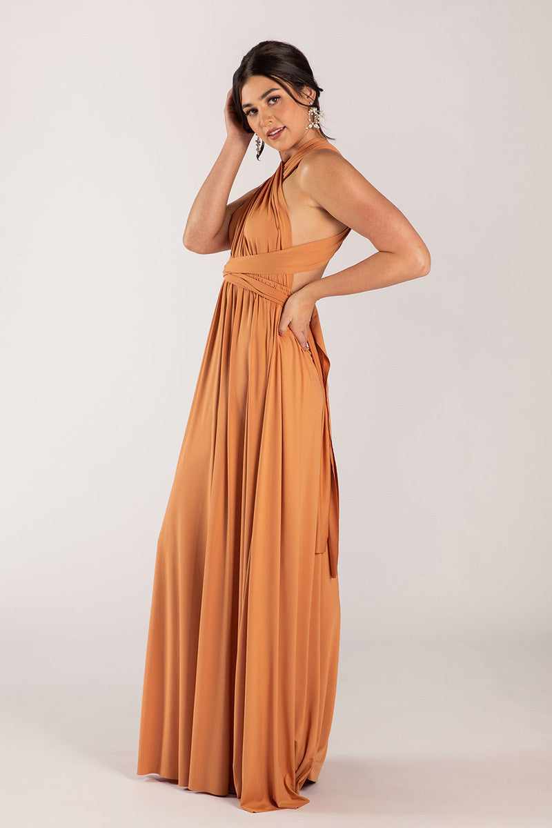 Classic Multiway Infinity Dress in Tan