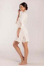 Dahlia Satin Lace Bridesmaid Robe in Ivory