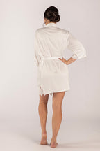 Dahlia Satin Lace Bridesmaid Robe in Ivory