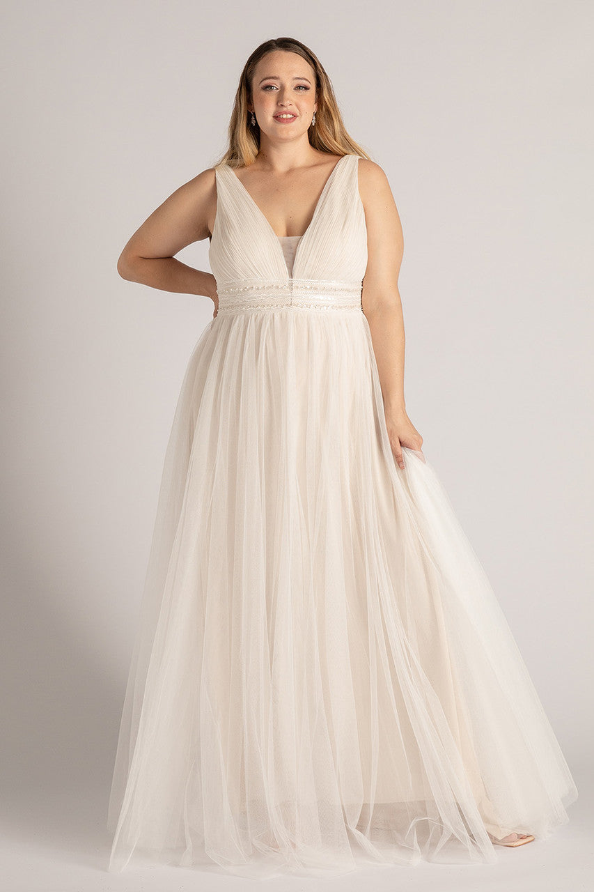 Elodie Embellished Pearl Tulle Wedding