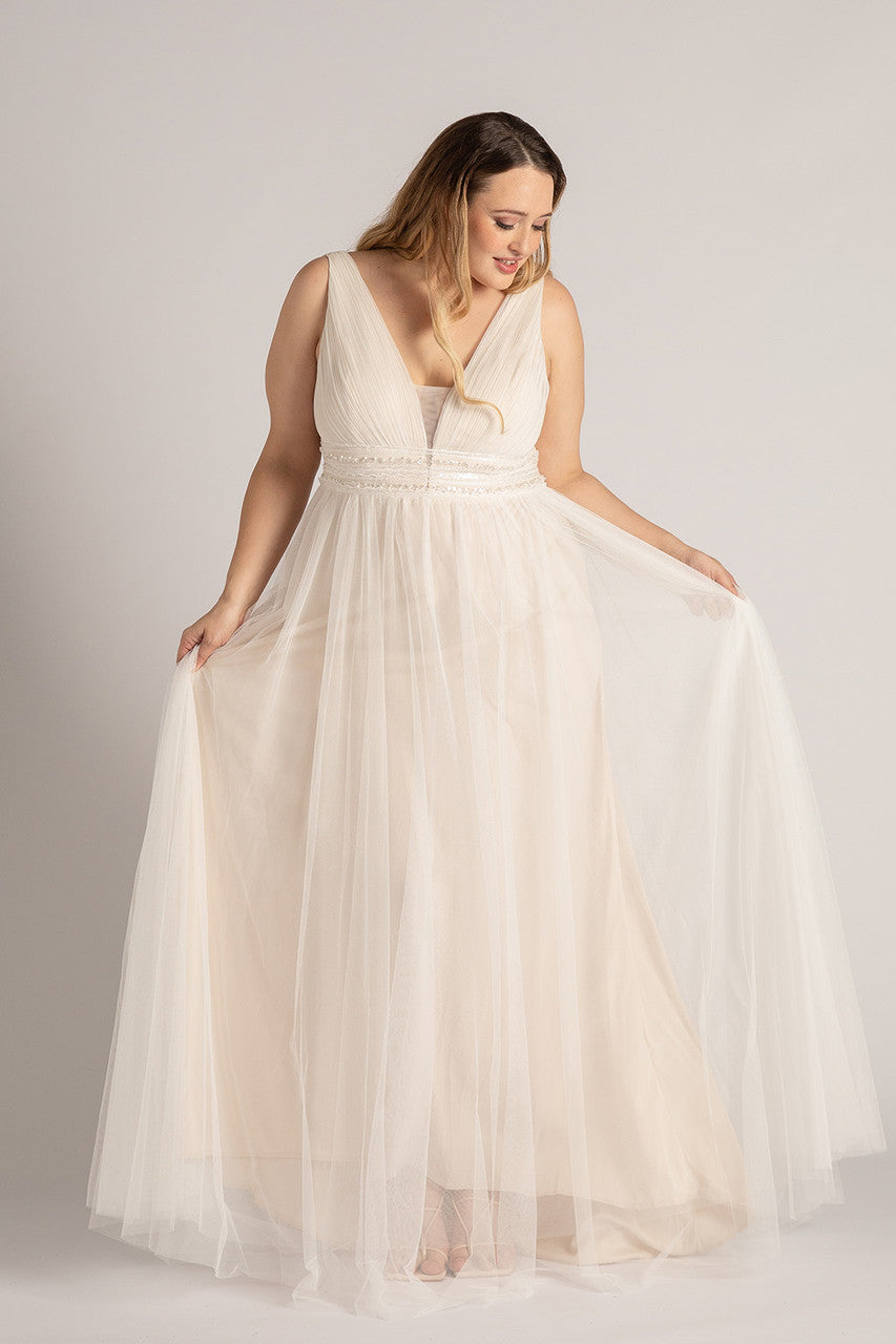 Elodie Embellished Pearl Tulle Wedding