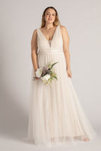 Elodie Embellished Pearl Tulle Wedding