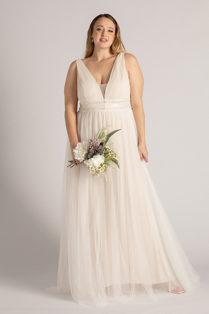 Elodie Embellished Pearl Tulle Wedding
