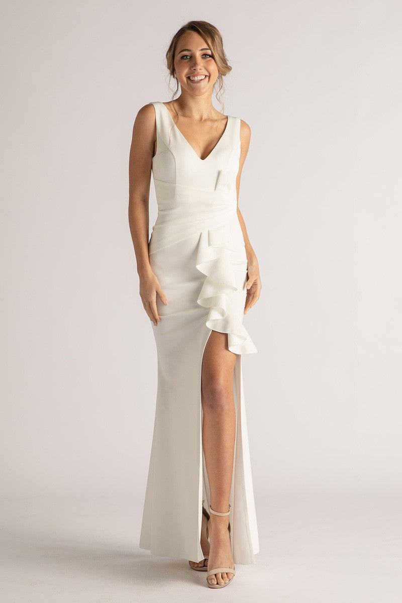 Eloise Sleeveless Split Mermaid Formal Dress in Ivory