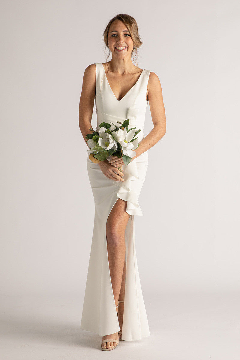 Eloise Sleeveless Split Mermaid Formal Dress in Ivory