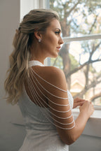 Freya Halter Neck Beaded Formal Dress in White