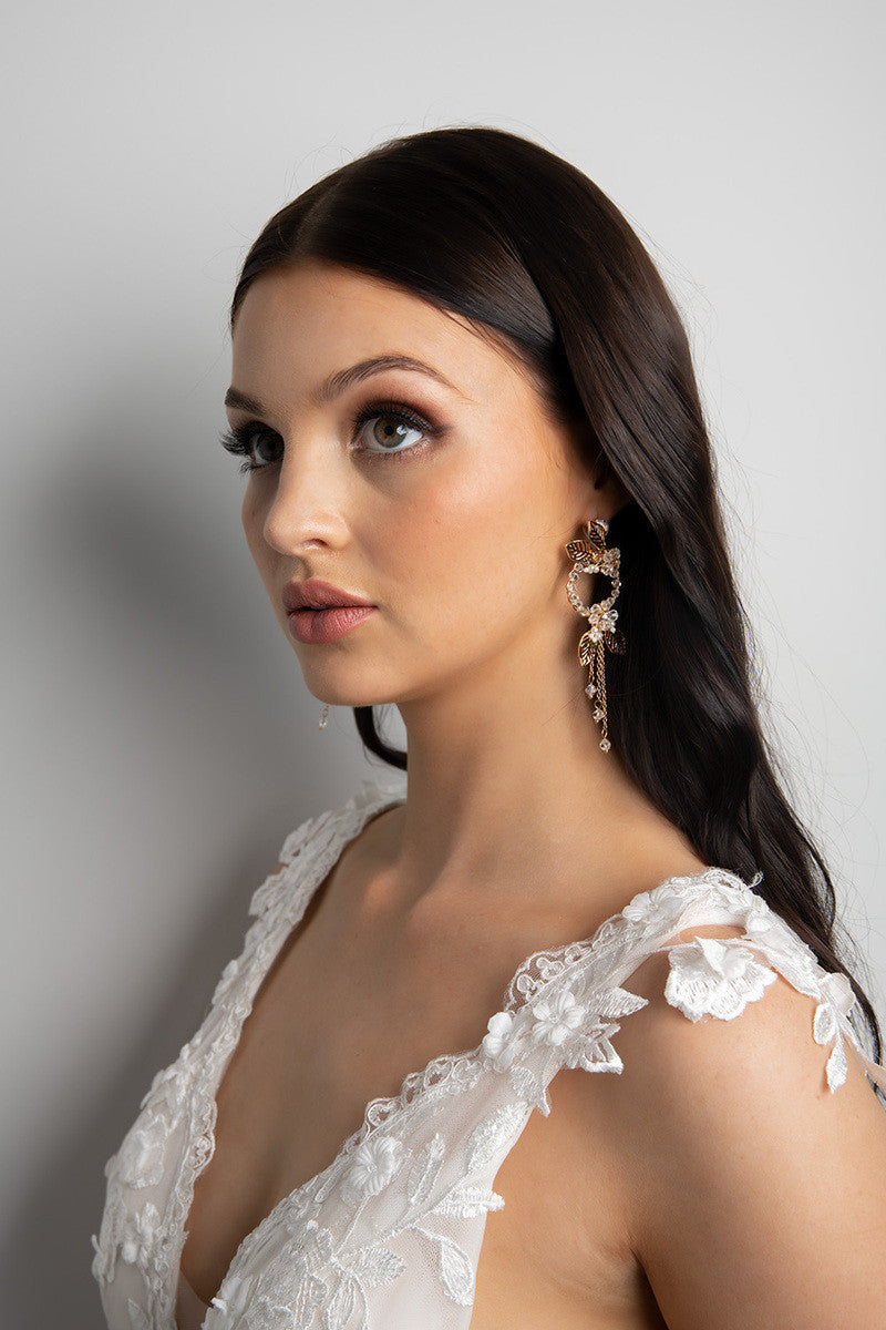 Haley Gold Bridal Earrings