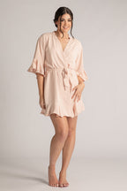 Jasmine Ruffle Bridesmaid Robe in Blush Pink