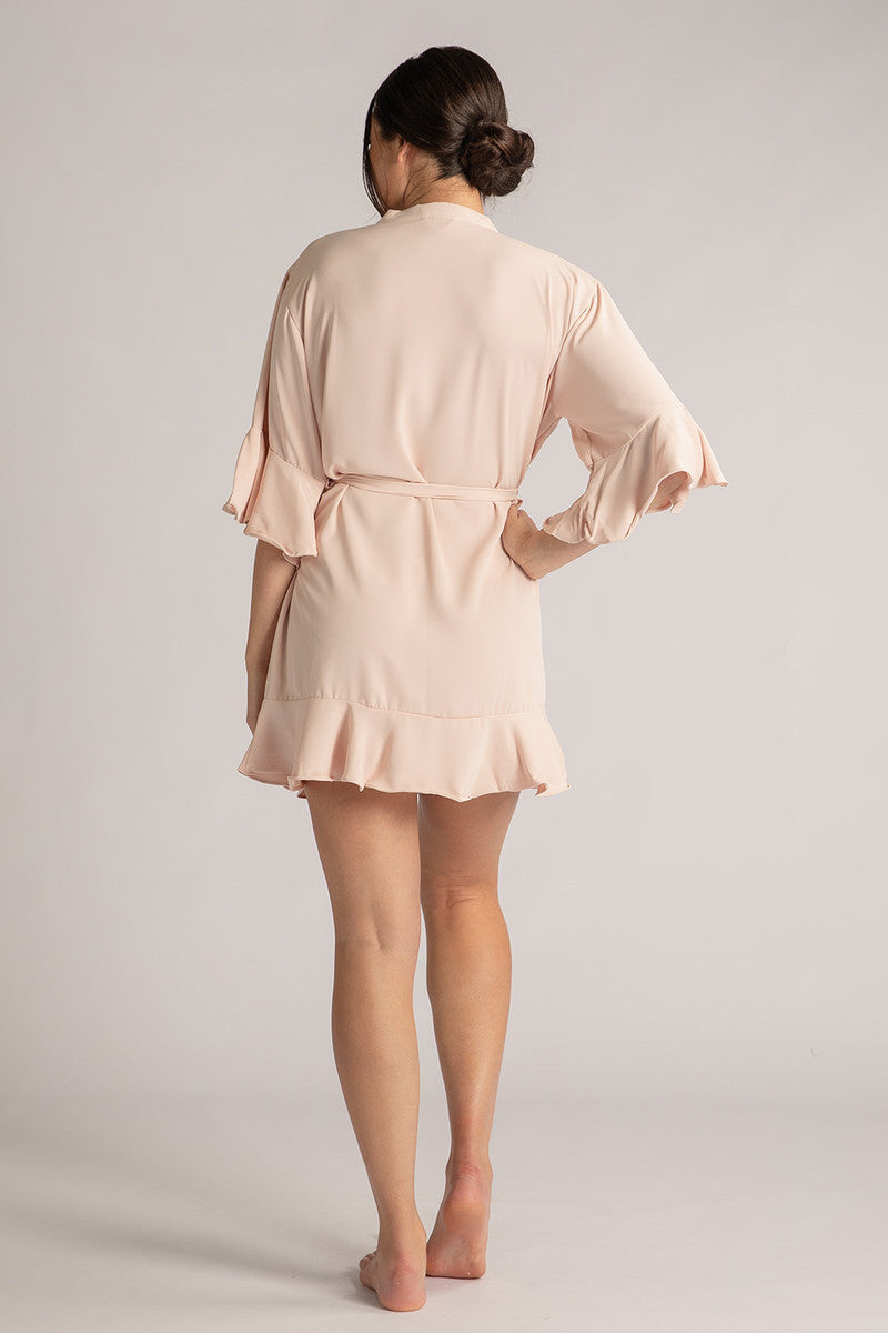 Jasmine Ruffle Bridesmaid Robe in Blush Pink