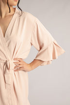 Jasmine Ruffle Bridesmaid Robe in Blush Pink