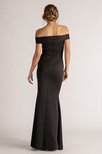 Lauren Off Shoulder Formal Bridesmaids Dress in Black