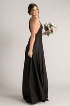 Luxe Satin Ballgown Multiway Infinity Dress in Black