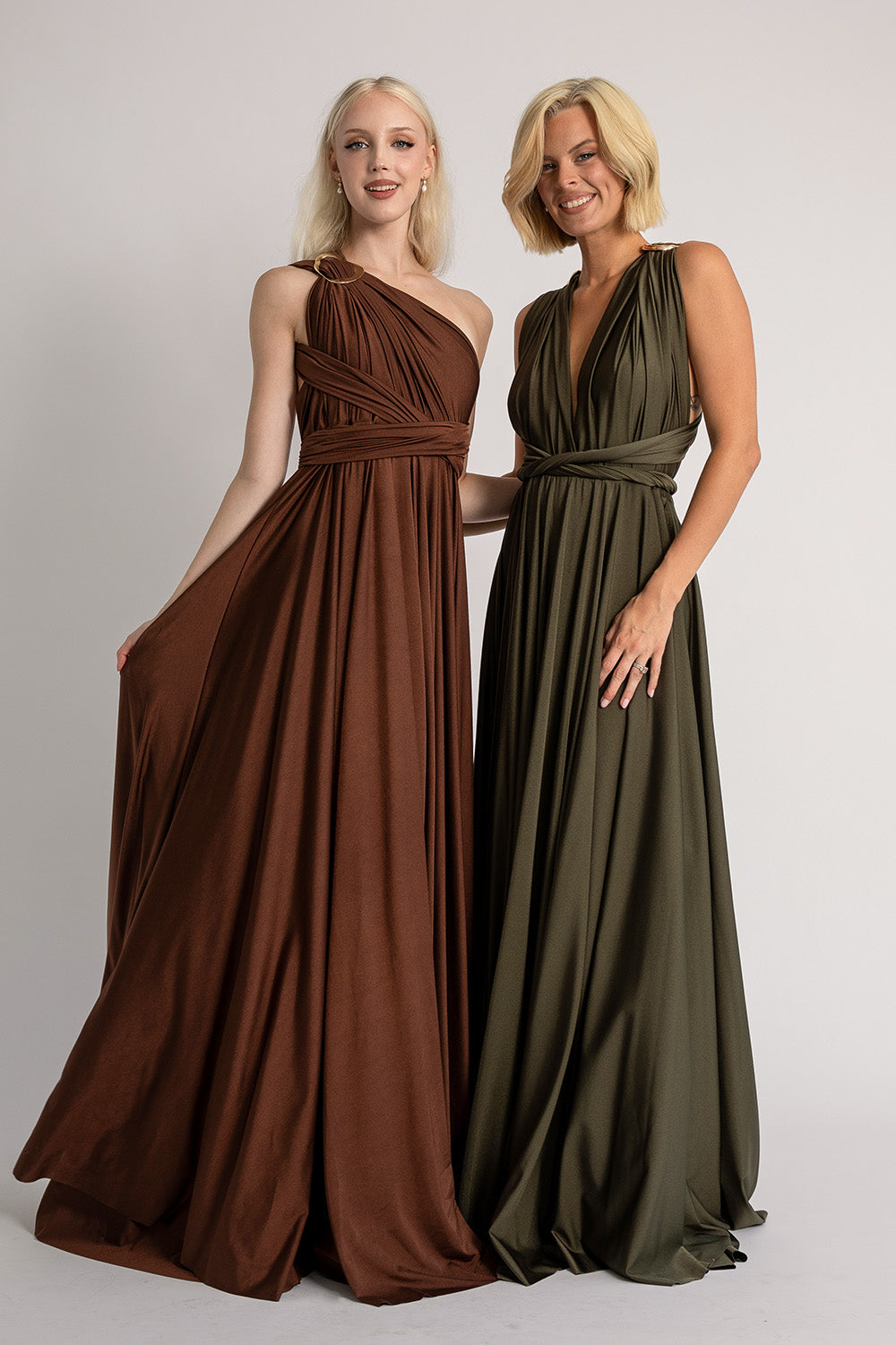 Luxe Satin Ballgown Multiway Infinity Dress in Mahogany