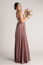 Luxe Satin Ballgown Multiway Infinity Dress in Dusty Mauve