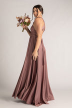 Luxe Satin Ballgown Multiway Infinity Dress in Dusty Mauve