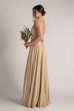 Luxe Satin Ballgown Multiway Infinity Dress in Light Gold