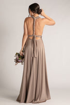 Luxe Satin Ballgown Multiway Infinity Dress in Mocha
