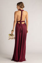 Luxe Satin Ballgown Multiway Infinity Dress in Mulberry