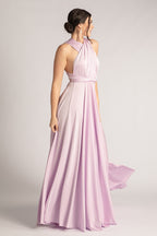 Luxe Satin Ballgown Multiway Infinity Dress in Pastel Lilac