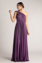 Luxe Satin Ballgown Multiway Infinity Dress in Dark Purple
