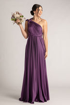 Luxe Satin Ballgown Multiway Infinity Dress in Dark Purple
