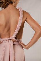 Luxe Satin Ballgown Multiway Infinity Dress in Dusty Pink