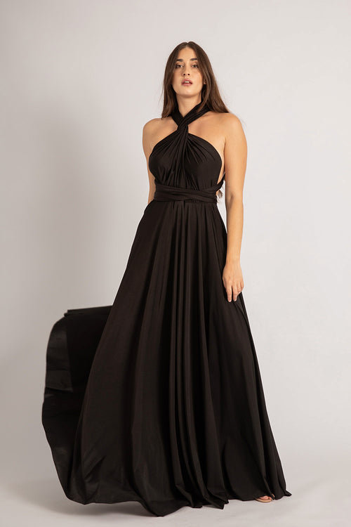 black infinity dress Luxe Satin Ballgown Multiway in – Model Chic bridal-all Black and Emerald Green textured nature of hemp Color:LIGHT IVORY/LIGHT IVORY