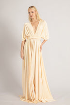 Luxe Satin Ballgown Multiway Infinity Dress in Champagne