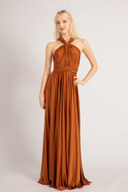 Luxe Satin Ballgown Multiway Infinity Dress in Copper