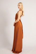 Luxe Satin Ballgown Multiway Infinity Dress in Copper