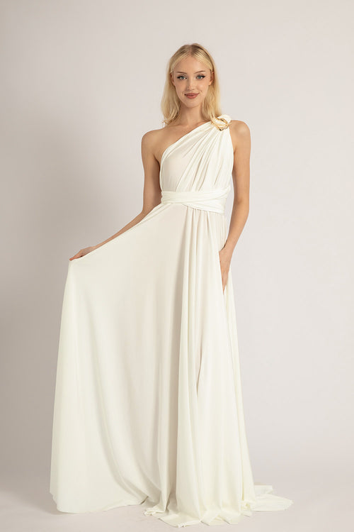 ivory infinity dress Luxe Satin Ballgown Multiway in – Model Chic southern boutique dress Color:Navy Blazer please leave your phone Ivory A Line Embellished