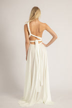 Luxe Satin Ballgown Multiway Infinity Dress in Ivory