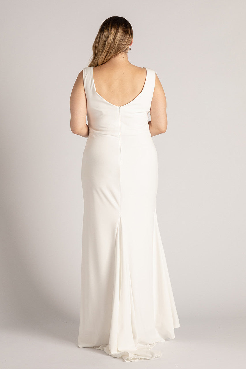 Melinda V Neck Mermaid Wedding Dress In Ivory