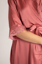 Poppy Lace Bridesmaid Robe in Rose