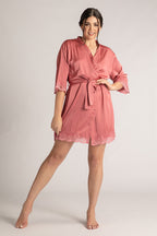 Poppy Lace Bridesmaid Robe in Rose