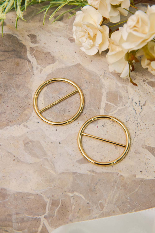 Small Gold Buckles -  Pair