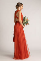 Tulle Overlay Skirt For Classic Multiway Dress in Rust