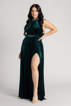 Velvet Multiway Infinity Dress in Emerald Green