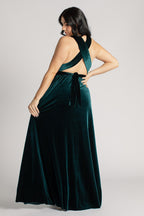 Velvet Multiway Infinity Dress in Emerald Green