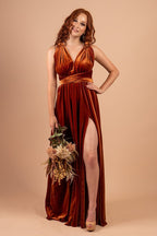Velvet Multiway Infinity Dress in Copper