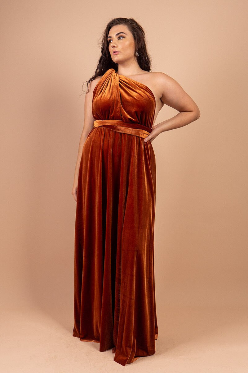 Velvet Multiway Infinity Dress in Copper
