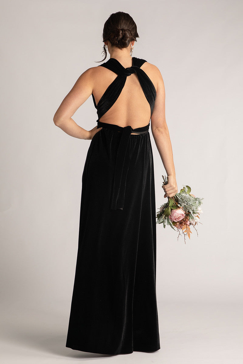 Velvet Multiway Infinity Dress in Black