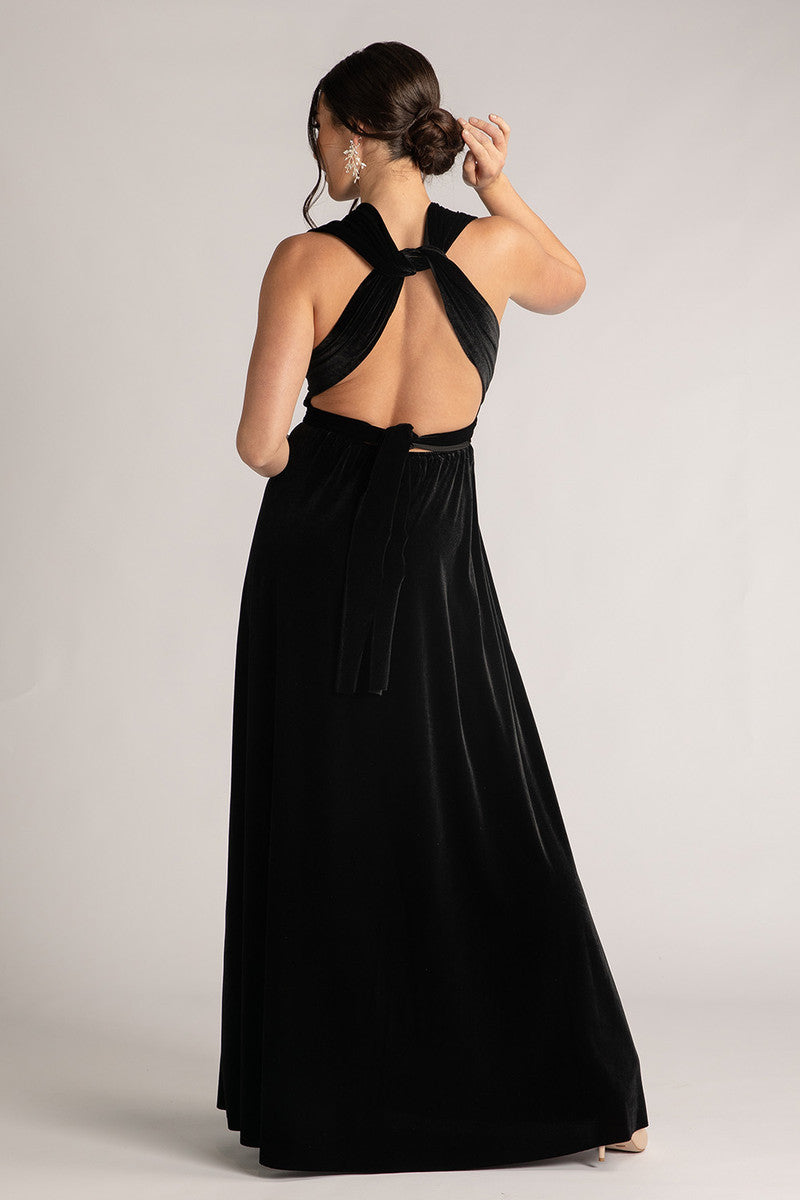 Velvet Multiway Infinity Dress in Black