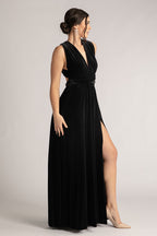 Velvet Multiway Infinity Dress in Black