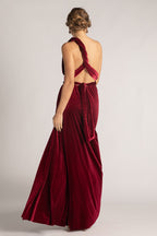Velvet Multiway Infinity Dress in Burgundy
