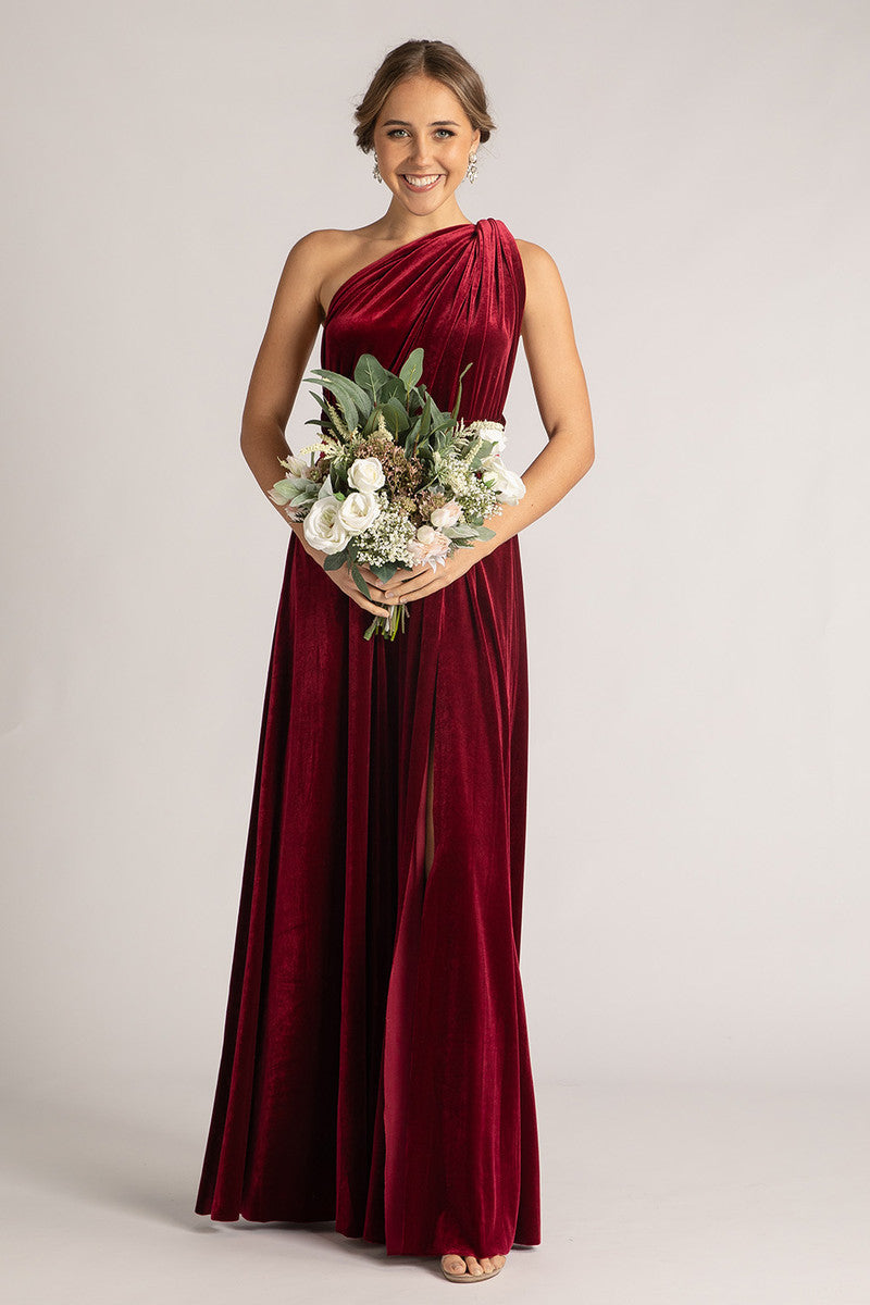 Velvet Multiway Infinity Dress in Burgundy