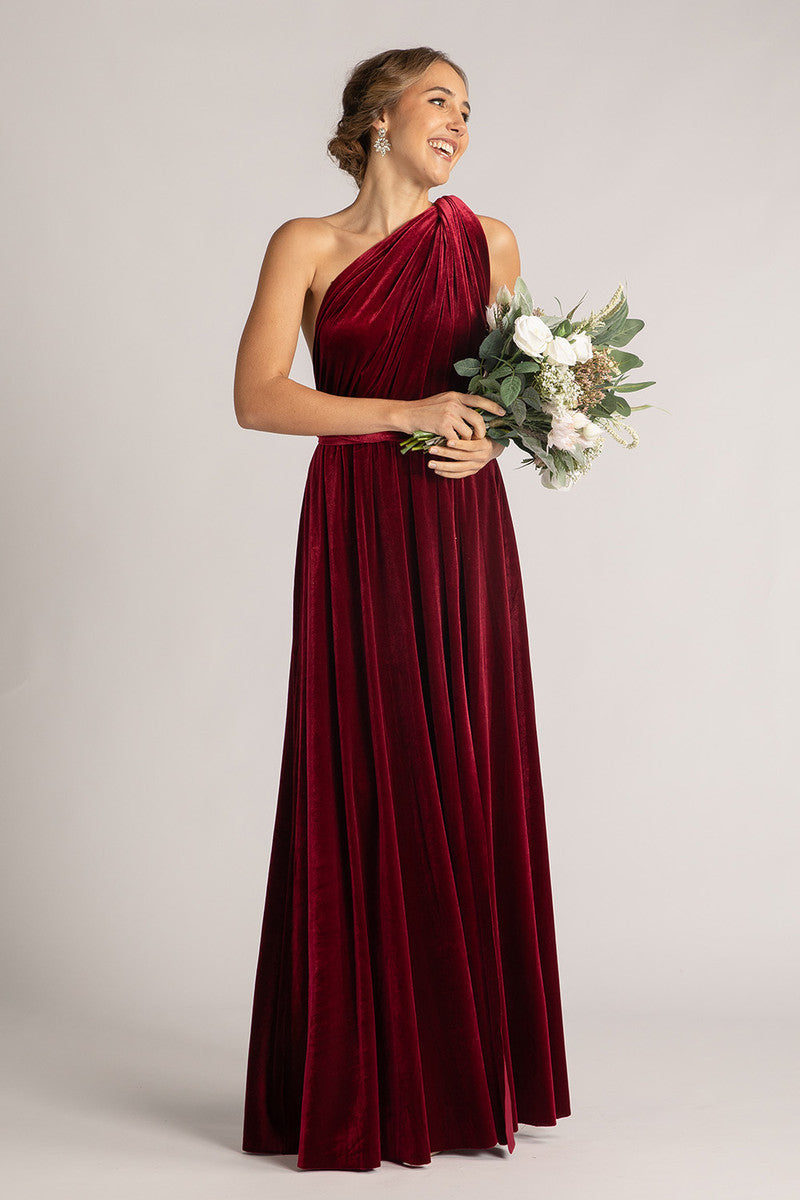 Velvet Multiway Infinity Dress in Burgundy
