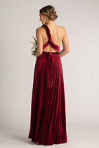 Velvet Multiway Infinity Dress in Burgundy