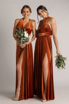 Velvet Multiway Infinity Dress in Copper